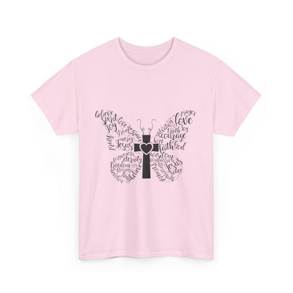 Inspirational Butterfly Unisex Heavy Cotton Tee - Love and Hope Design