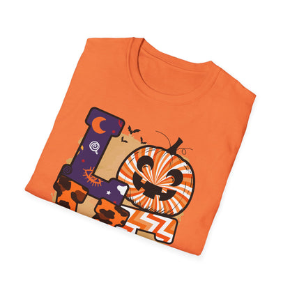 Halloween Love T-Shirt | Unisex Softstyle Tee for Fall | Spooky Season Apparel | Cute Halloween Shirt | Gift for Ghost Lovers