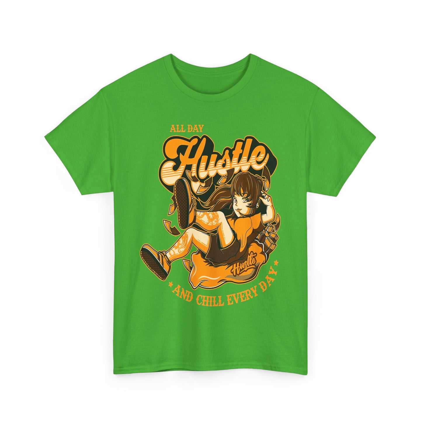 All Day Hustle Unisex Heavy Cotton Tee - Chill Vibes Graphic Tee