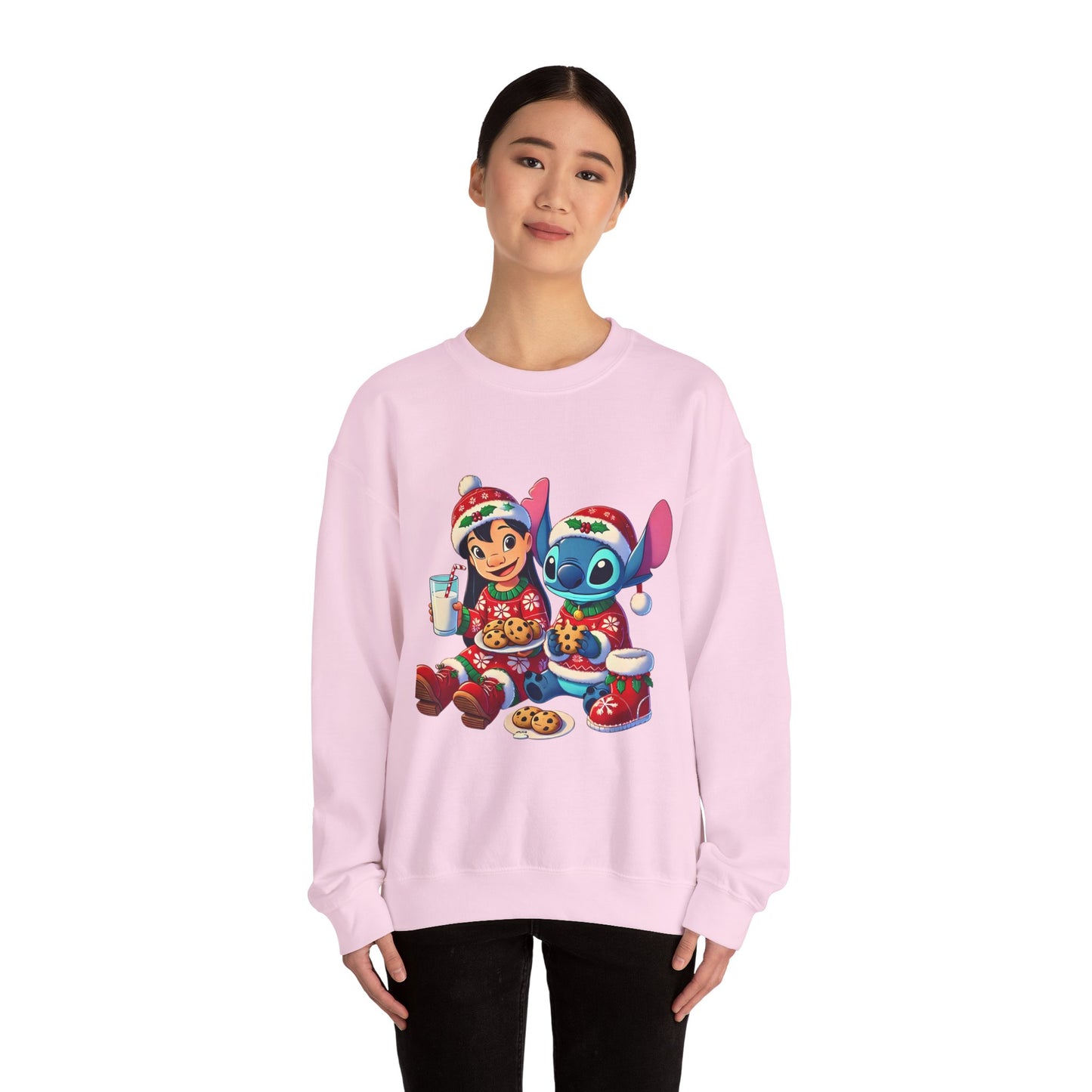 Holiday Character Sweatshirt — Cute Christmas Cookies & Milk Design