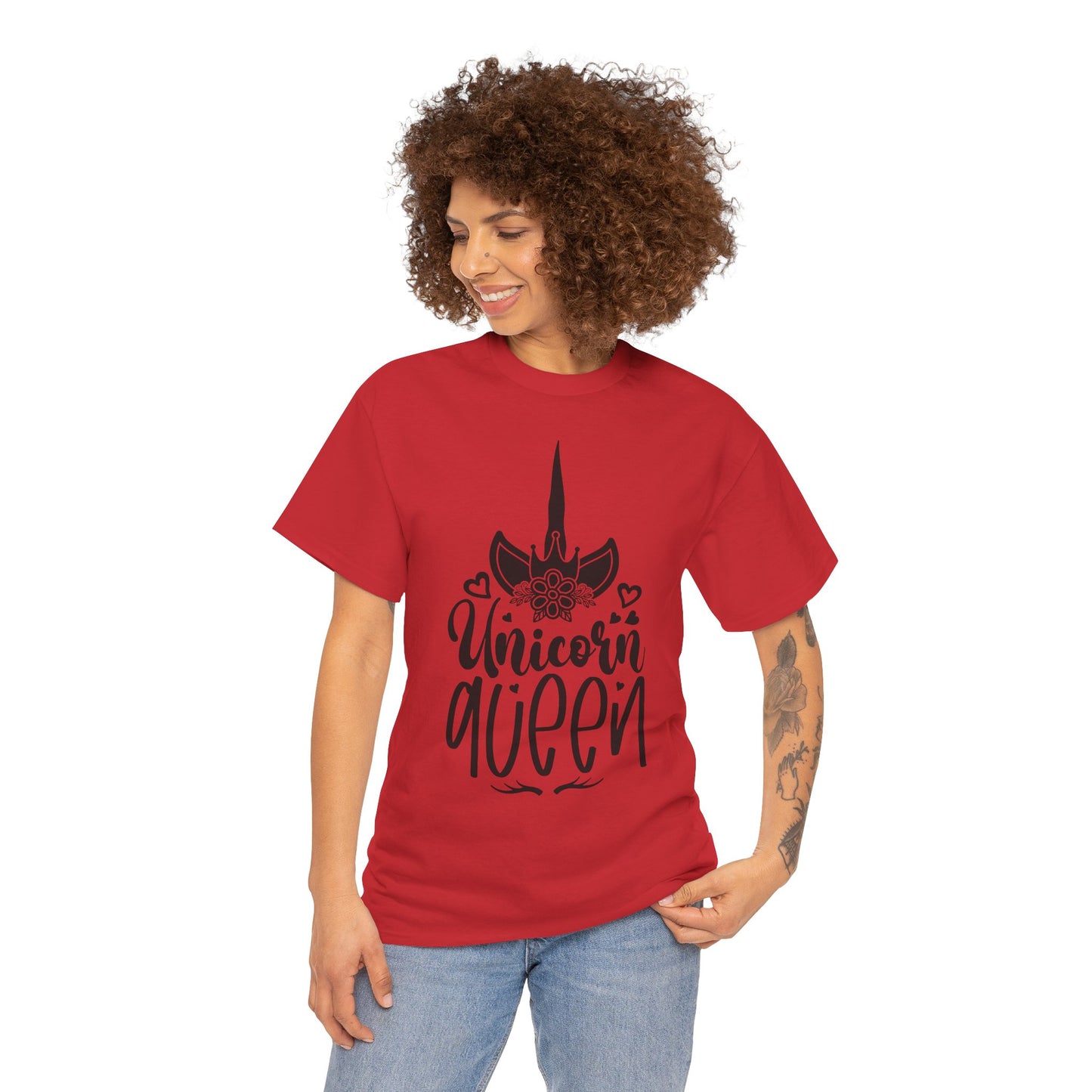 Unicorn Queen Unisex Heavy Cotton Tee - Fun and Playful Graphic T-Shirt for Unicorn Lovers