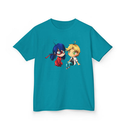 Kids Cute Chibi Characters Tee, Lightweight T-Shirt for Playtime, Gifts for Boys & Girls, Cartoon Lover Apparel, Birthday Outfit