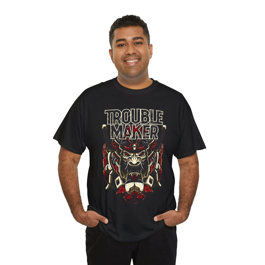 Trouble Maker Graphic Tee - Unisex Heavy Cotton Shirt for Rebels and Mischiefs