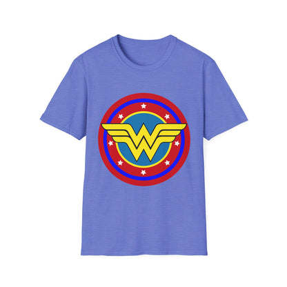 Wonder Woman Inspired Unisex Softstyle T-Shirt, Superhero Tee, Gift for Amazon Fans, Comic Con Outfit, Everyday Wear, Birthday Present
