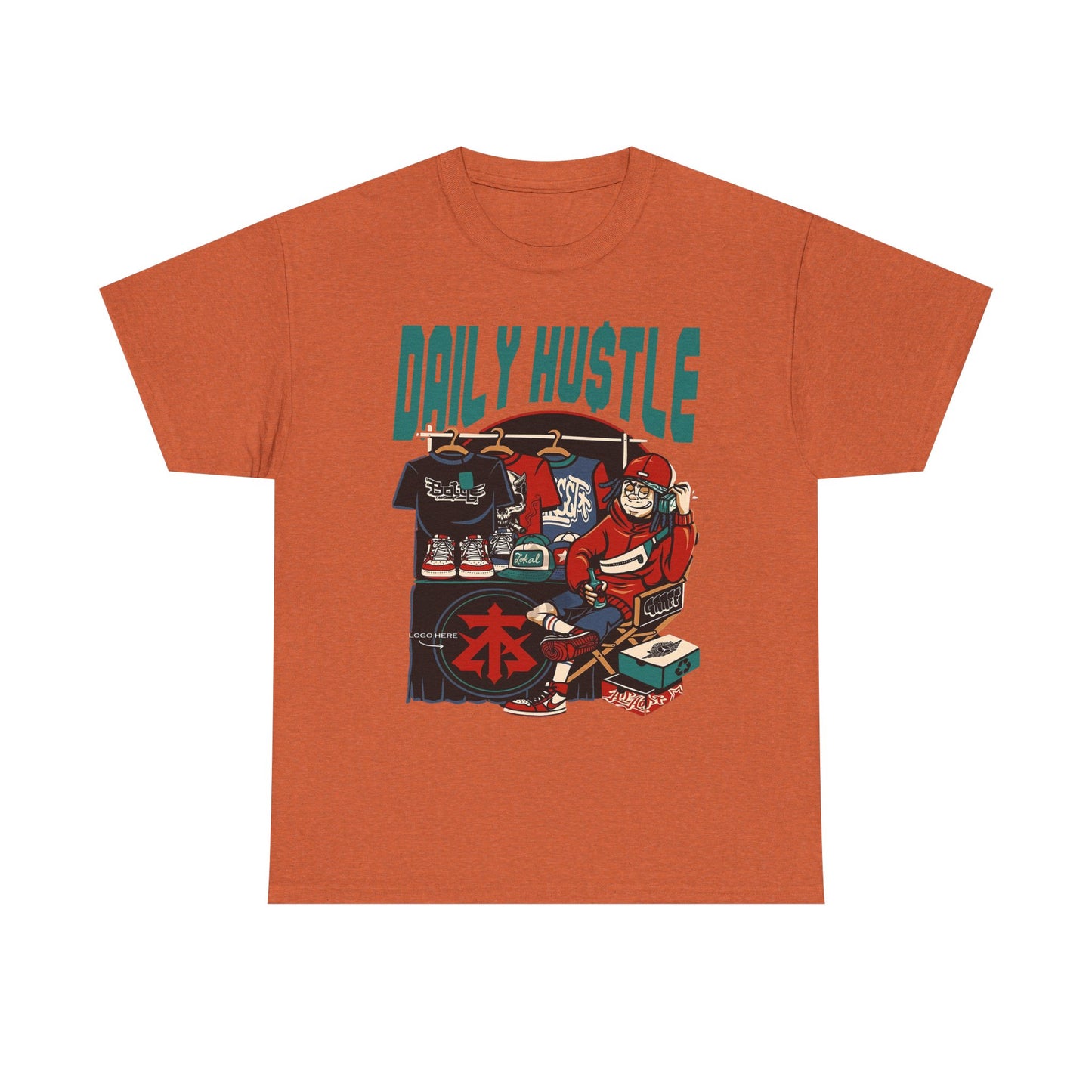 Daily Hustle Unisex Heavy Cotton Tee - Urban Streetwear for Creatives