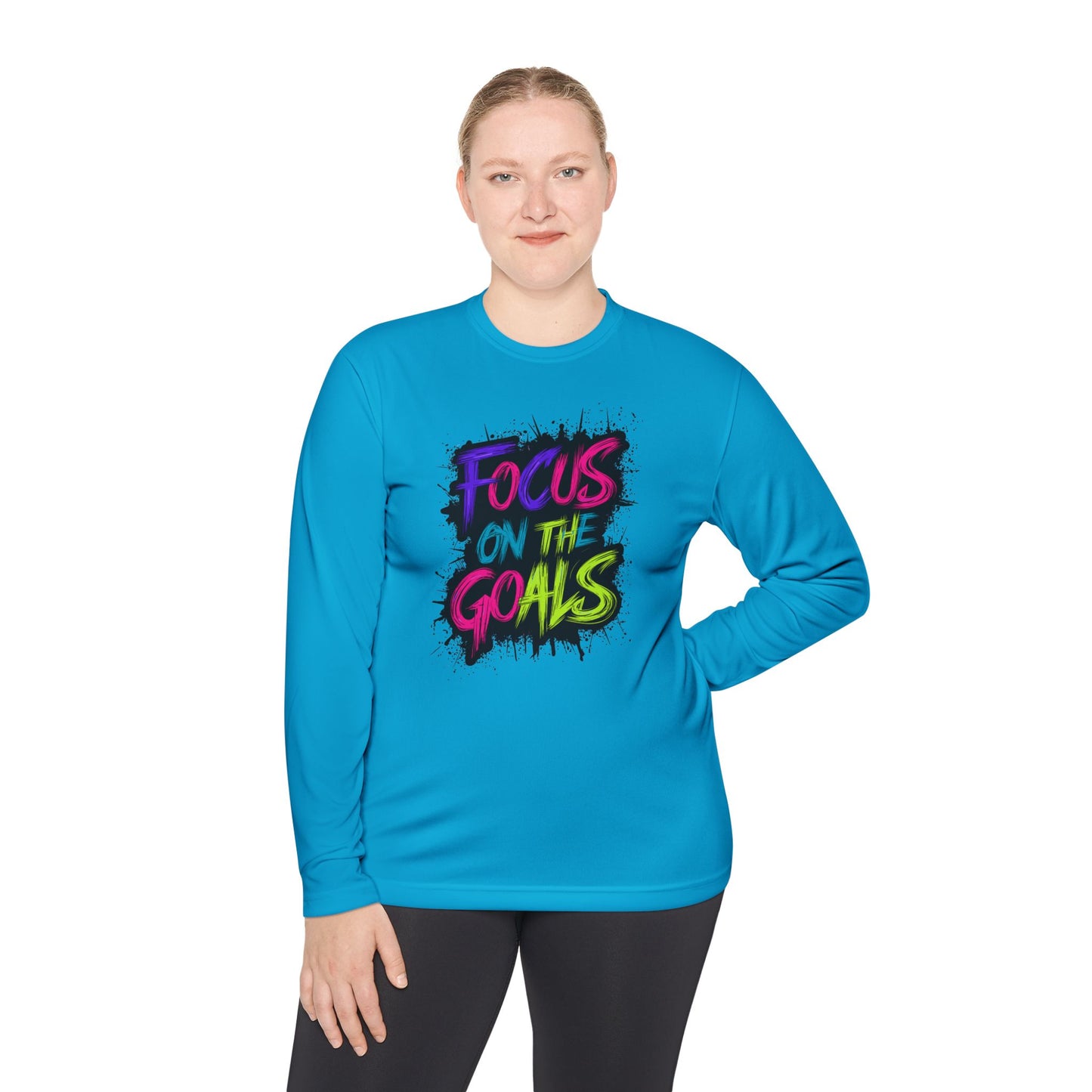 Unisex Long Sleeve Tee - "Focus on the Goals" Motivational Shirt, Fitness Apparel, Activewear, Gift for Athletes, Casual Wear