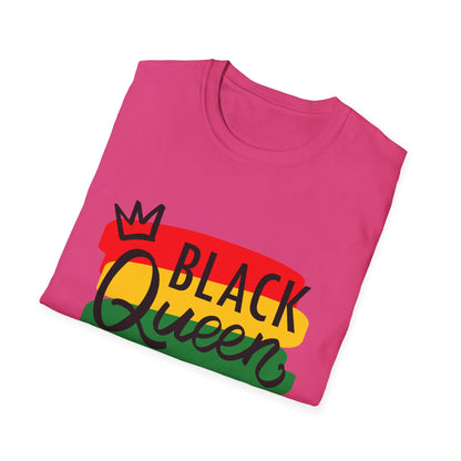 Black Queen Unisex Softstyle T-Shirt | Empowerment, Cultural Pride, Casual Wear, Gift for Her, Black History Month