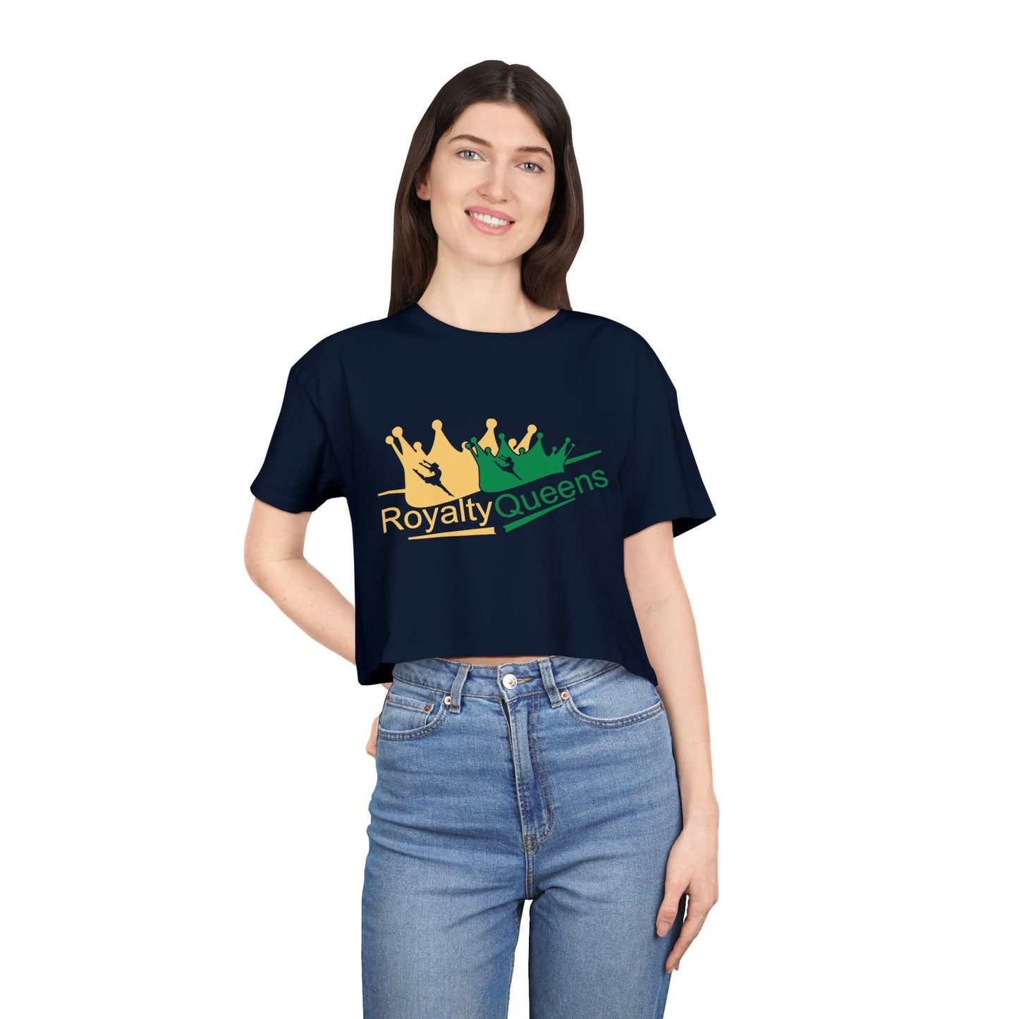 Royalty Queens Women's Crop Tee - Fun Summer Top, Gift for Her, Party Outfit, Festival Fashion, Queen Theme Apparel