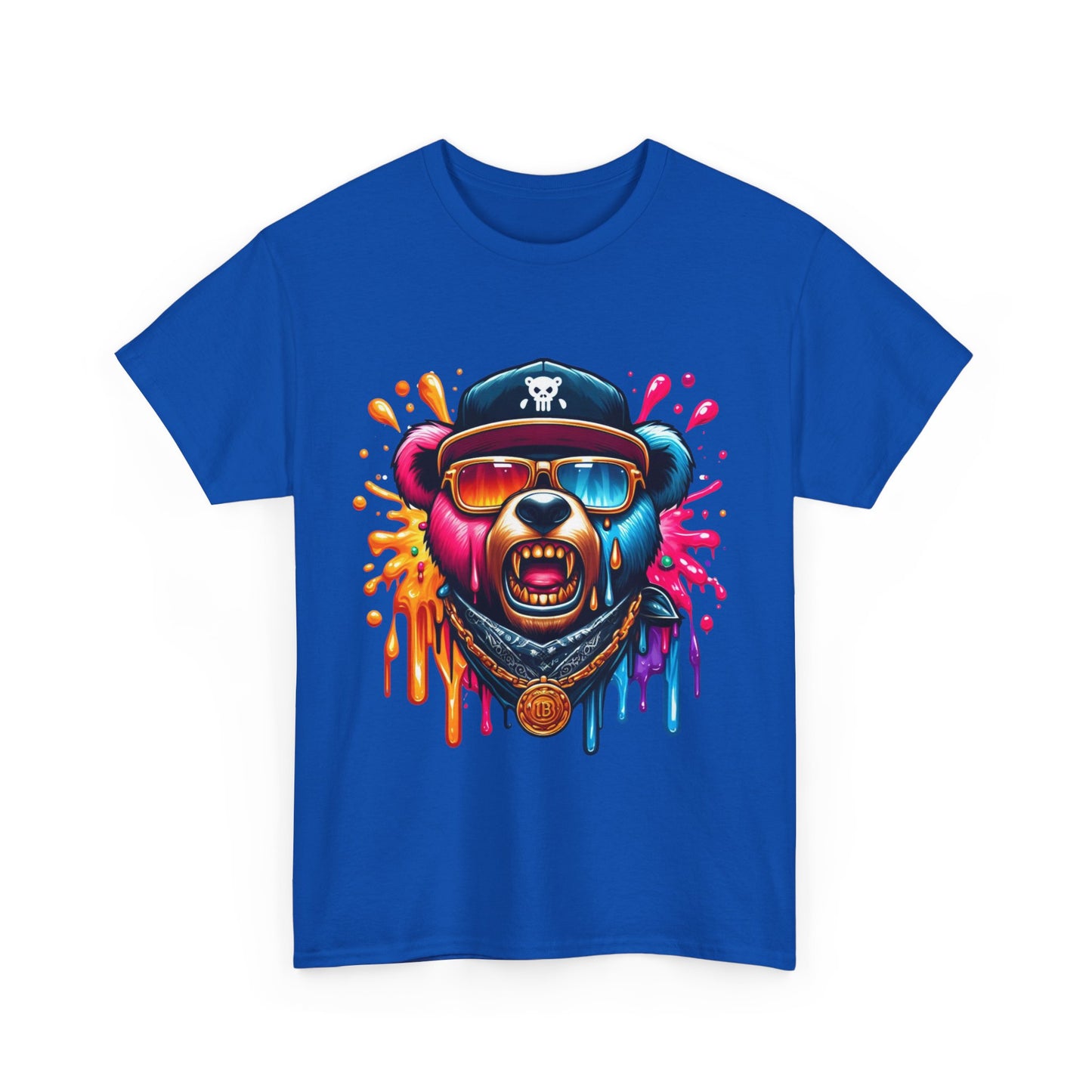 Vibrant Bear Graphic Unisex Heavy Cotton Tee - Casual Streetwear for Everyday Style