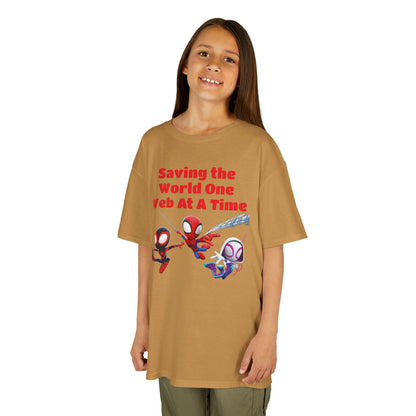 Kids Superhero Tee - Saving the World One Web At A Time