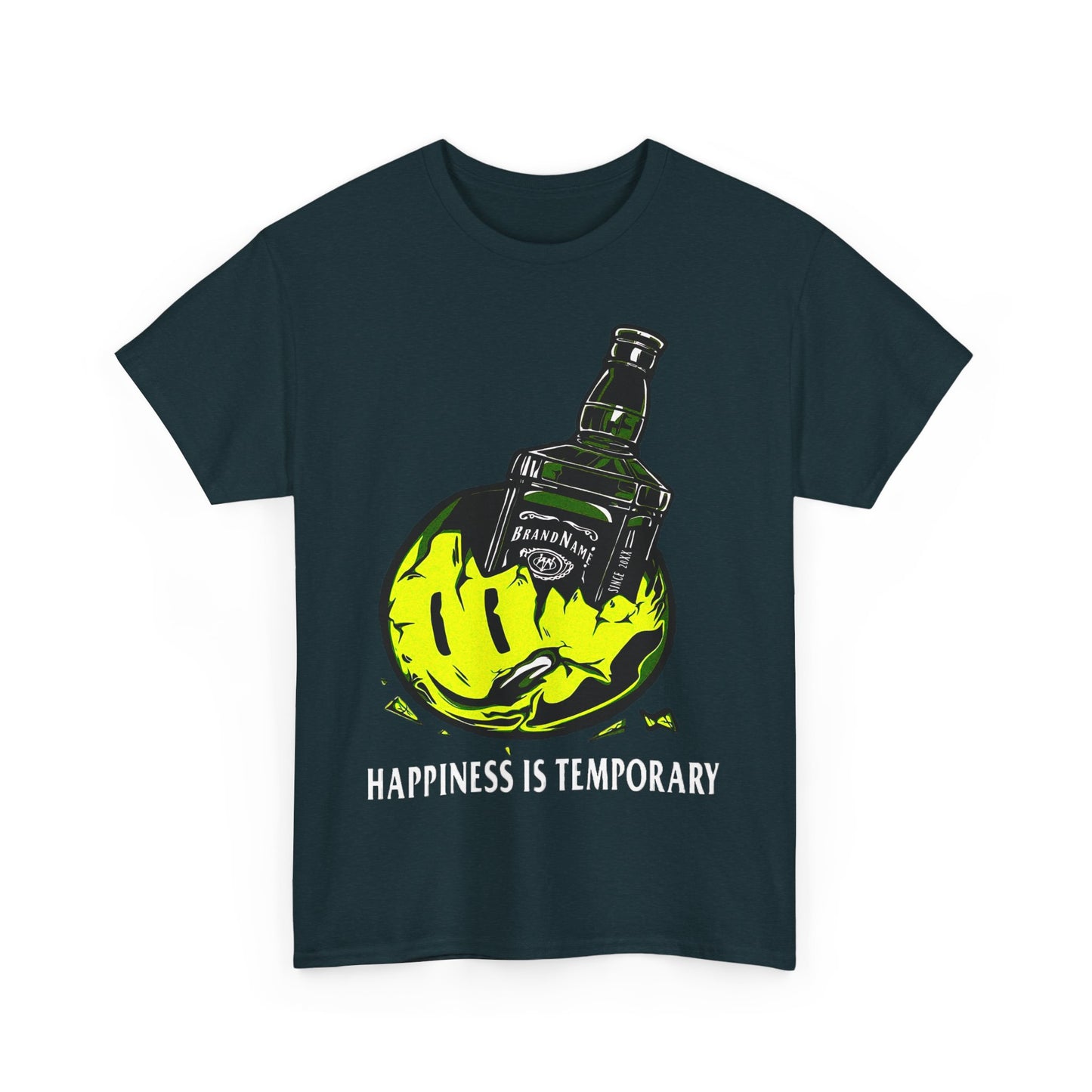 Unisex Heavy Cotton Tee - Eco-Friendly Bold Design with Bottle & Hand Graphic