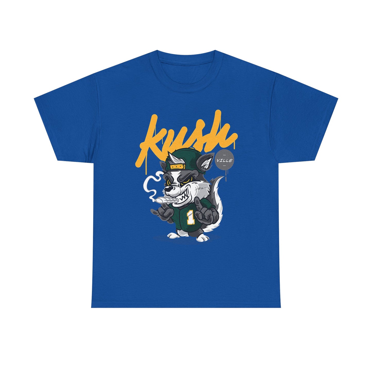 Street Style Unisex Heavy Cotton Tee - 'Kush Ville' Graphic Design