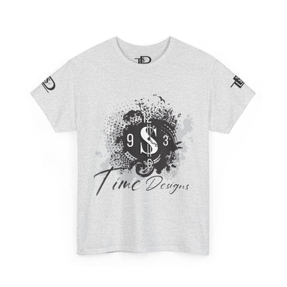 Unisex Heavy Cotton Tee - Time Designs Dollar Clock Graphic T-Shirt