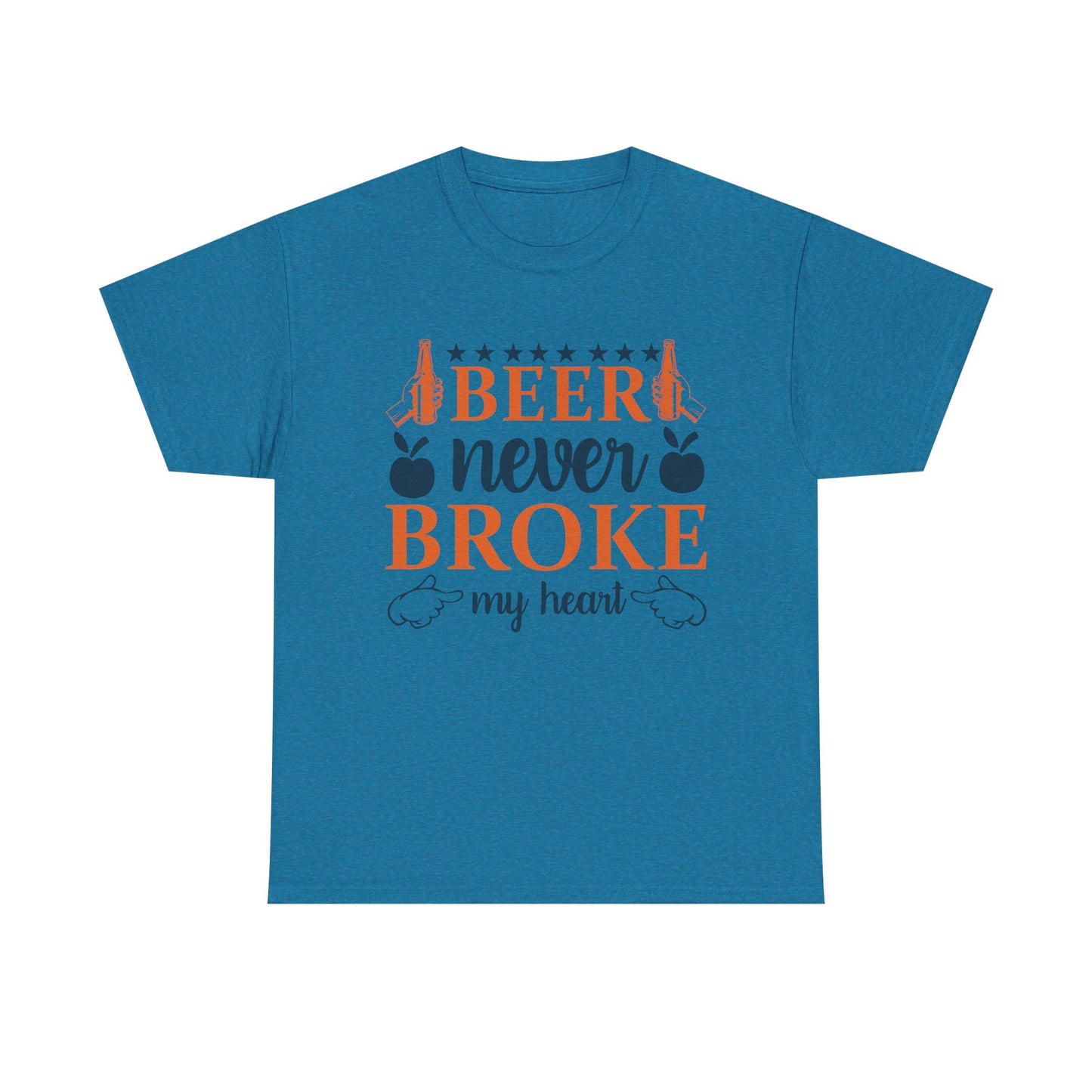 Beer Never Broke My Heart Tee, Funny Humor Shirt, Beer Lover Gift, Unisex Cotton T-Shirt, Party Apparel, Summer Fun