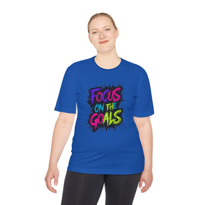Colorful Motivational Fitness Tee for Active Lifestyle, Gym Shirt, Workout Shirt, Gift for Athletes, Focus on the Goals