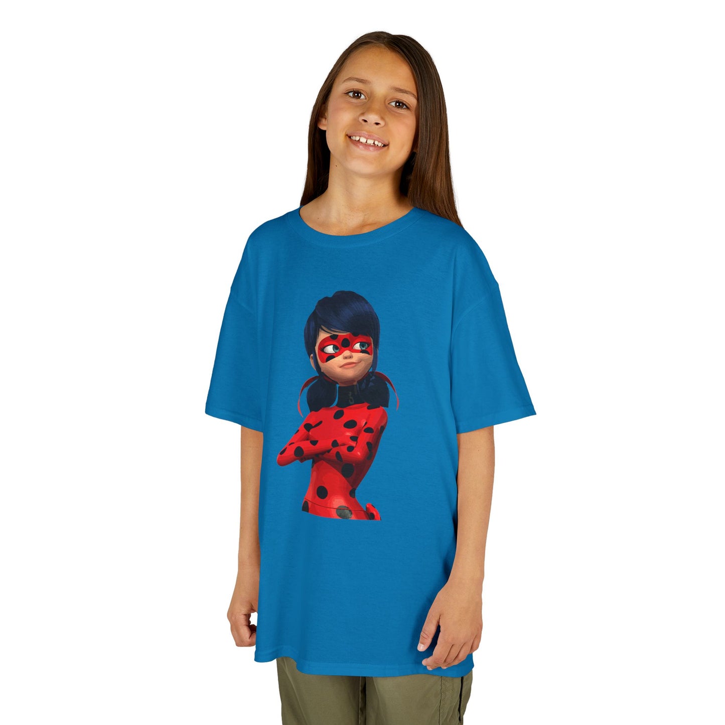 Cool Ladybug Superhero Kids Heavy Cotton Tee | Fun and Playful Design for Young Heroes