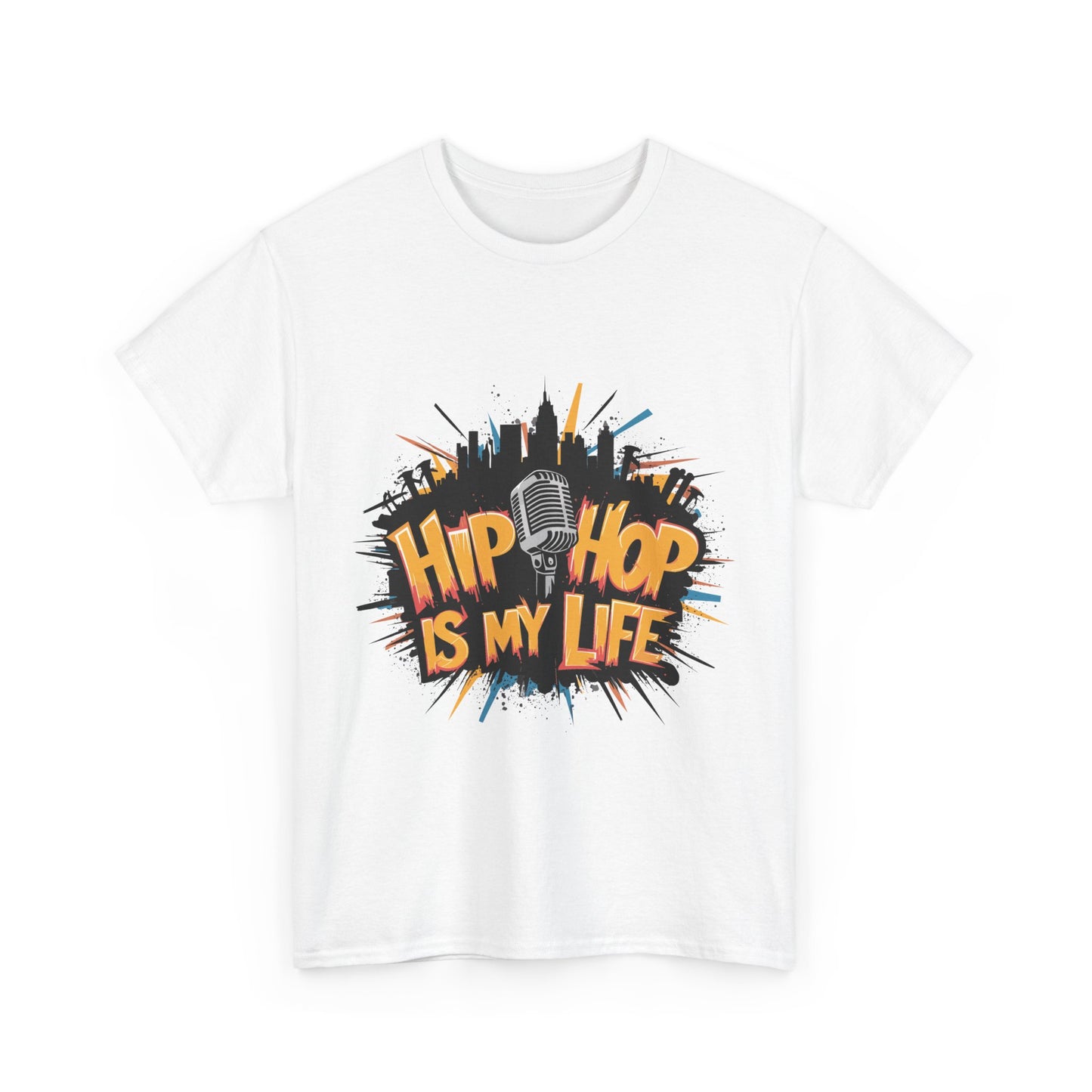 Hip Hop Is My Life Unisex Heavy Cotton Tee, Music Lover Gift, Streetwear T-Shirt, Cool Graphic Tee, Youthful Style, Everyday Casual Wear