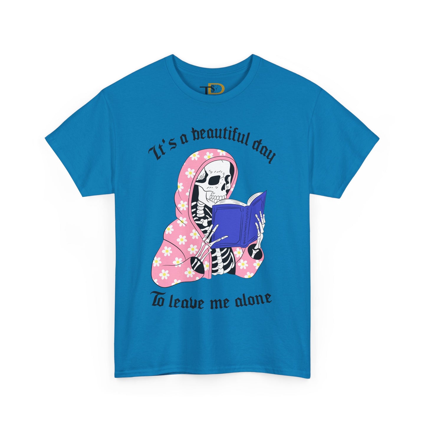 Skeleton Reading Coffin Vibes Unisex Heavy Cotton Tee