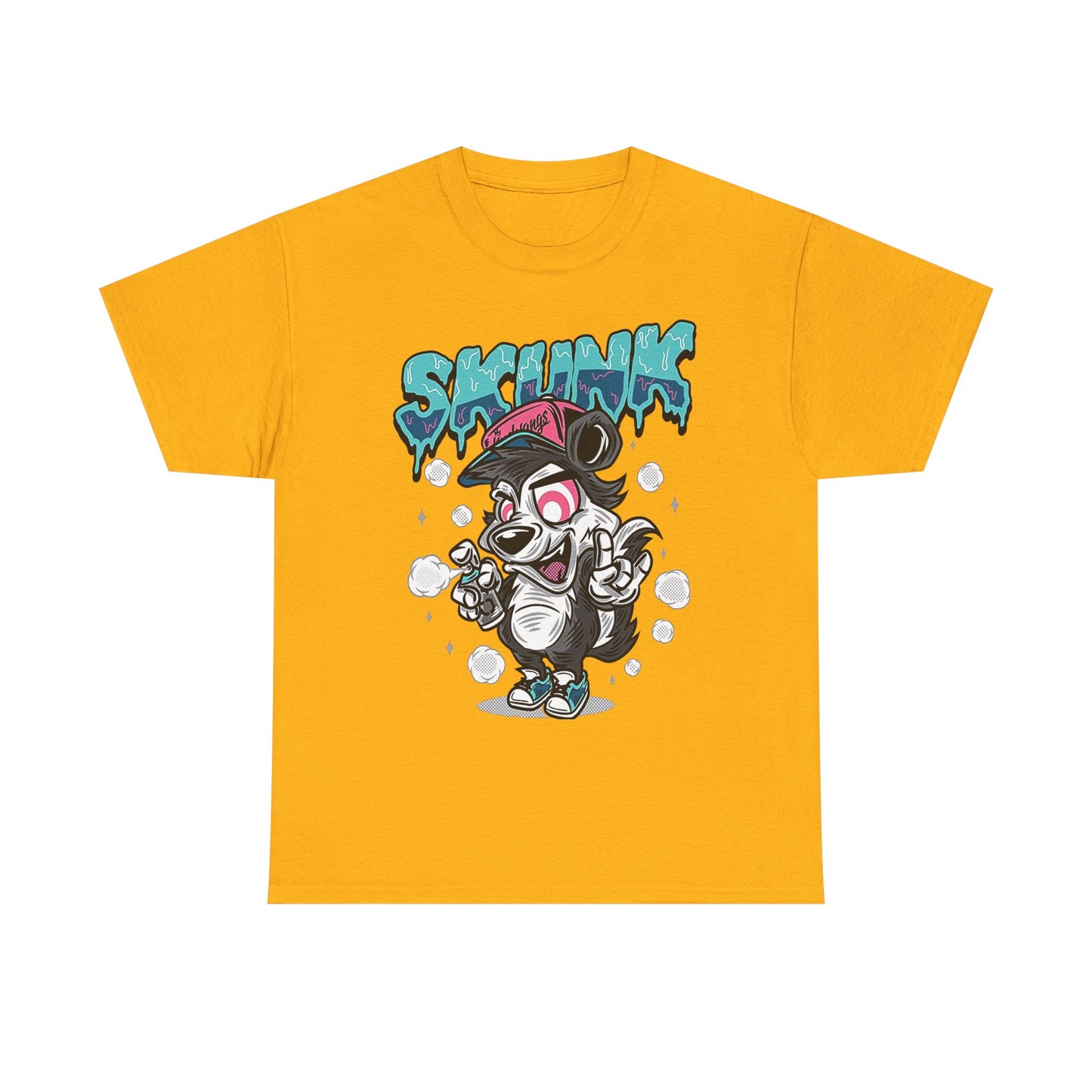 Cool Cartoon Graphic Tee - 'Skunk' Design, Unisex Heavy Cotton T-Shirt