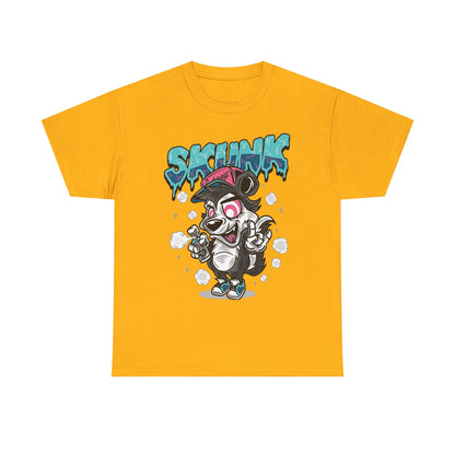 Cool Cartoon Graphic Tee - 'Skunk' Design, Unisex Heavy Cotton T-Shirt