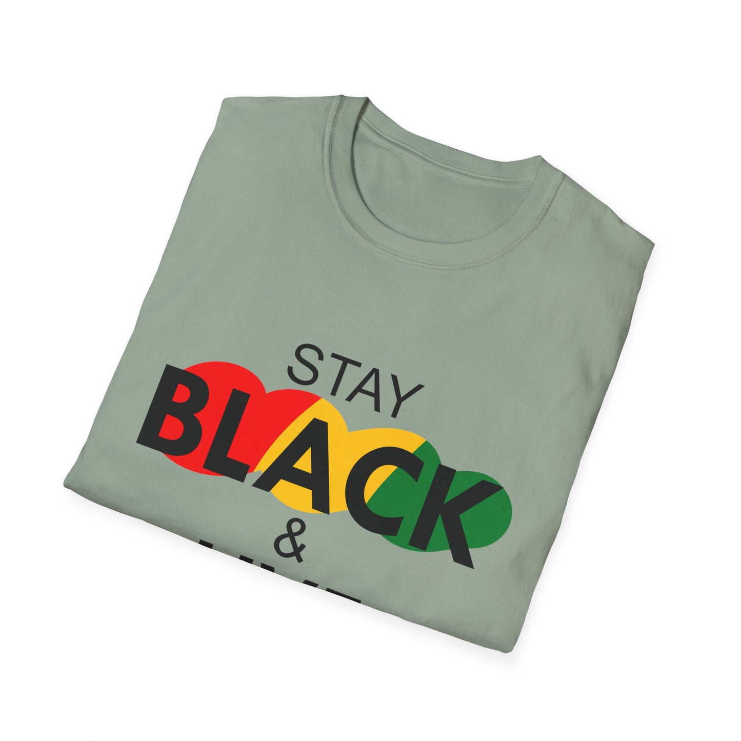 Unisex Softstyle T-Shirt: Stay Black & Live Tee for Activism, Streetwear, Casual Wear, Gifts for Culture Lovers, Statement Shirt