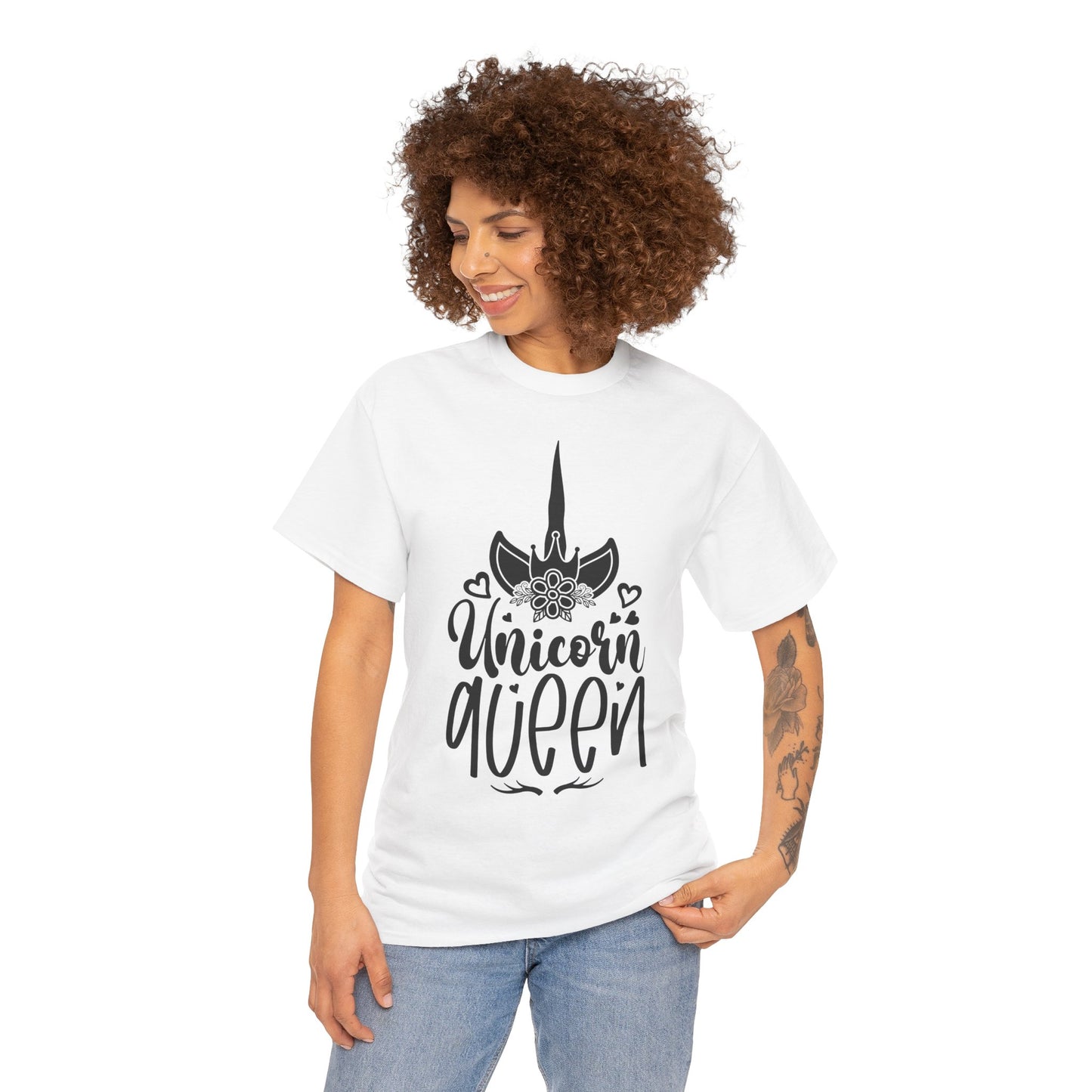 Unicorn Queen Unisex Heavy Cotton Tee - Fun and Playful Graphic T-Shirt for Unicorn Lovers