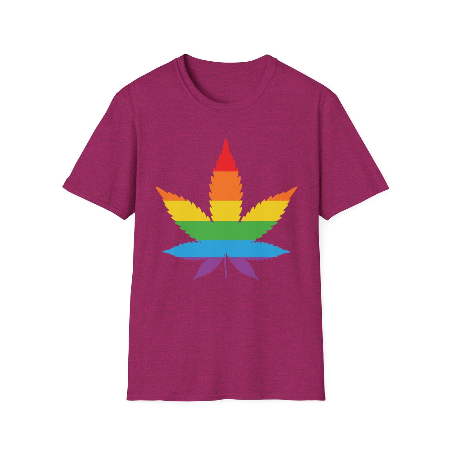 Rainbow Cannabis Leaf T-Shirt, Pride Shirt, LGBTQ+ Apparel, Gift for Cannabis Lovers, Summer Fashion, Unisex Tee