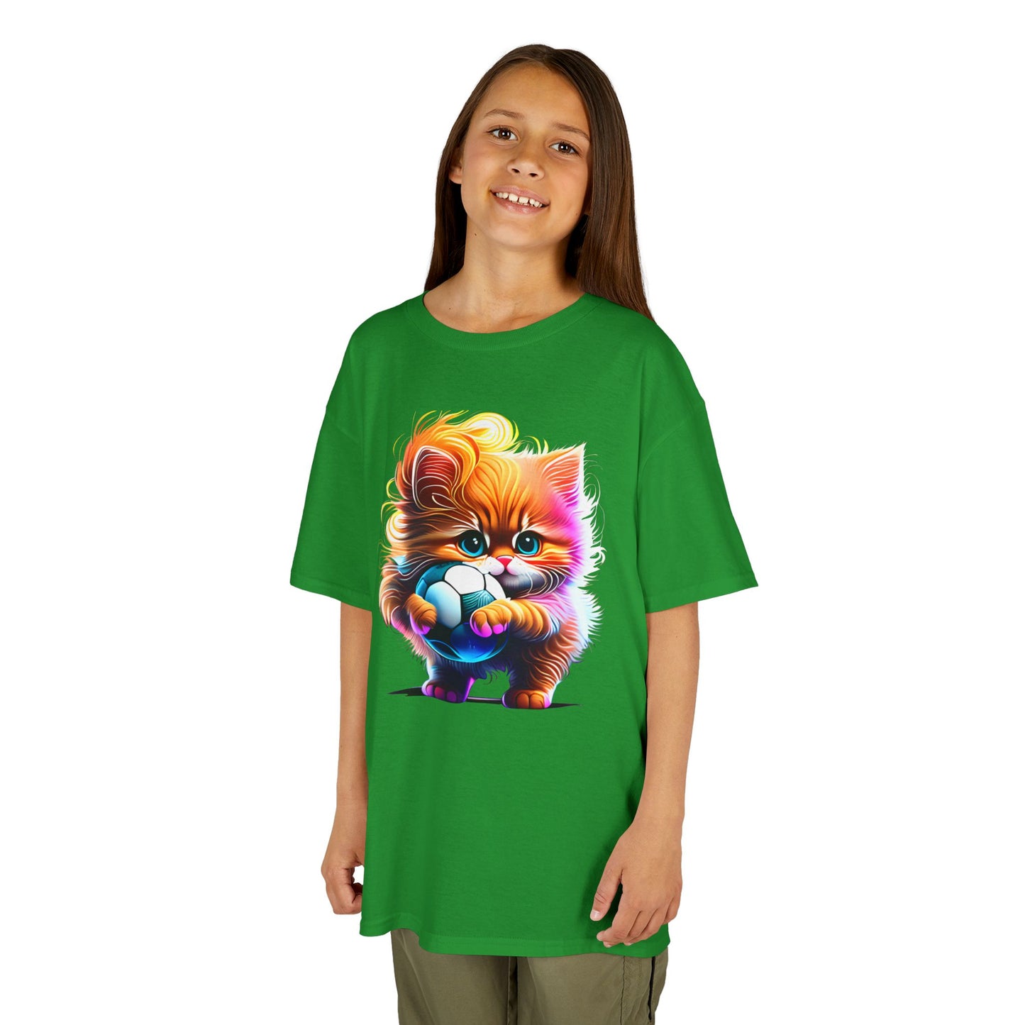 Colorful Kitten Kids Tee - Fun, Playful Cotton T-Shirt for Cat Lovers
