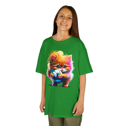 Colorful Kitten Kids Tee - Fun, Playful Cotton T-Shirt for Cat Lovers