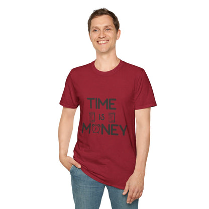 Inspirational Unisex Softstyle T-Shirt - "Time is Money" Statement Tee for Financial Motivators