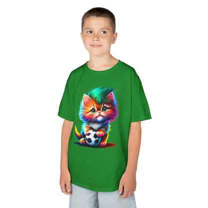 Colorful Cat Soccer Kids Heavy Cotton™ Tee