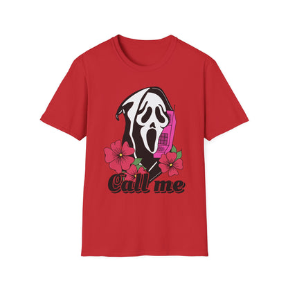 Call Me Horror T-Shirt, Unisex Graphic Tee, Halloween Costume, Spooky Gift, Movie Lover's Shirt, Floral Horror Tee