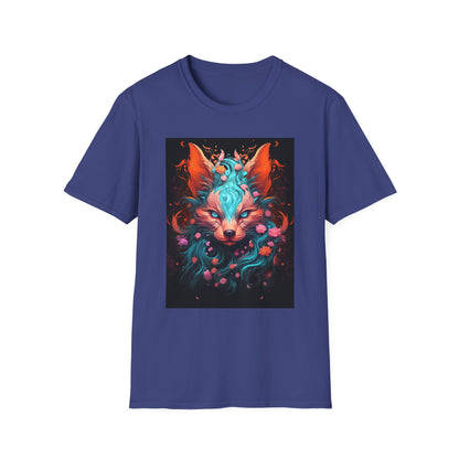 Vibrant Fox Floral Unisex Softstyle T-Shirt