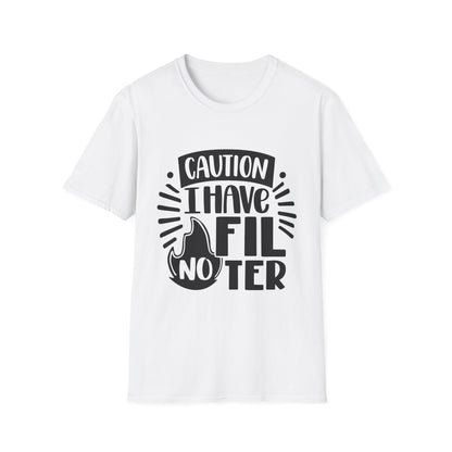 Caution: I Have No Filter Unisex Softstyle T-Shirt - Fun and Quirky Graphic Tee for Casual Wear