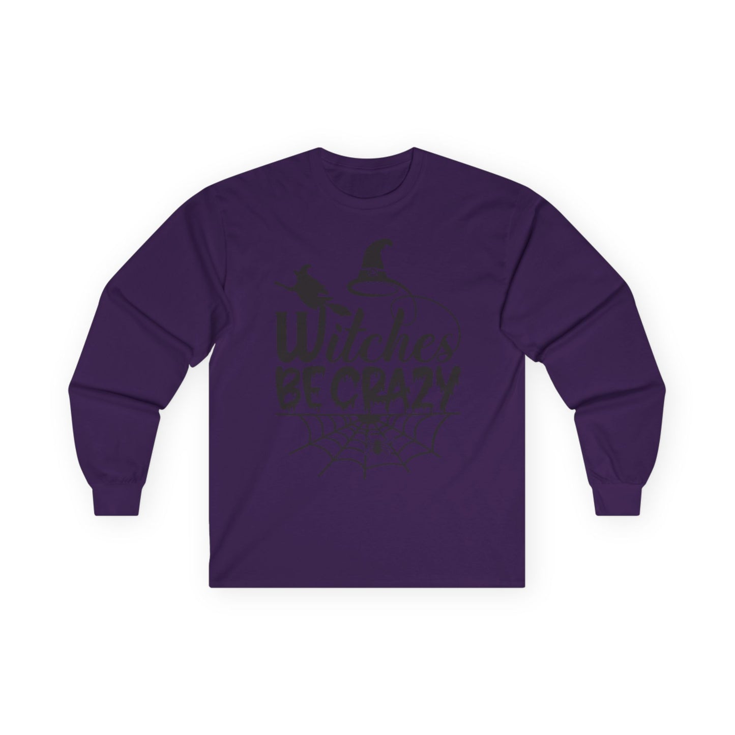 Witches Be Crazy Long Sleeve Tee, Unisex Shirt, Halloween Apparel, Spooky Style, Witchy Gift, Fall Fashion