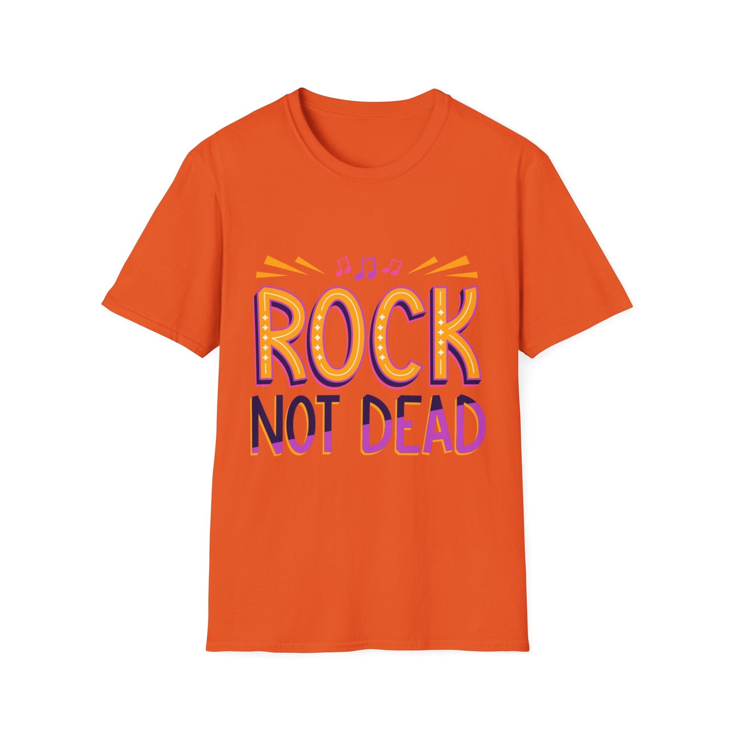Rock Not Dead Unisex Softstyle T-Shirt | Music Lover Gift, Concert Apparel, Graphic Tee, Casual Wear, Festival Outfit