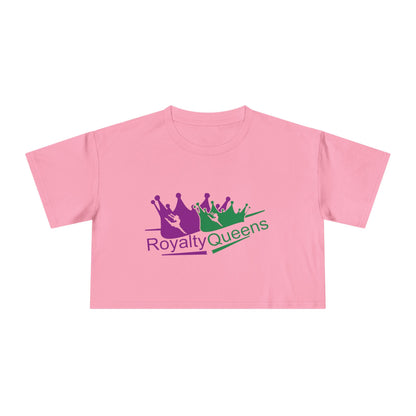 Royalty Queens Women's Crop Tee, Fun Party Top, Stylish Streetwear, Gift for Her, Casual Summer Wear, Trendy Graphic Tee
