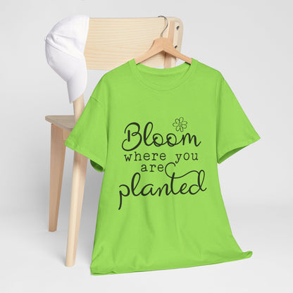 Inspirational Bloom Tee - Unisex Heavy Cotton T-Shirt for Growth Mindset