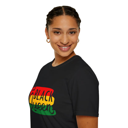 Black Queen Unisex Softstyle T-Shirt | Empowerment, Cultural Pride, Casual Wear, Gift for Her, Black History Month