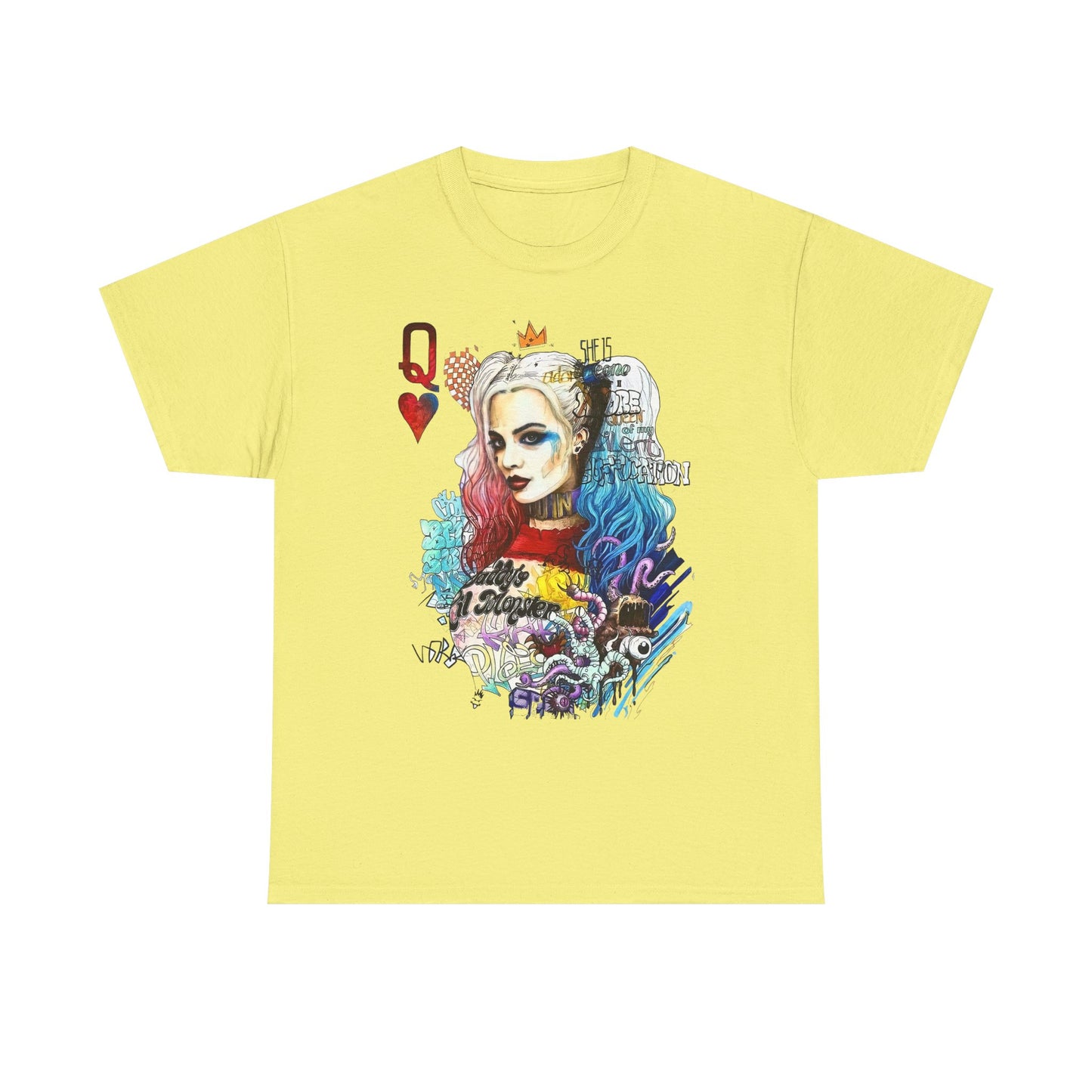 Harley Quinn Inspired Unisex Heavy Cotton Tee - Bold Graphic Design