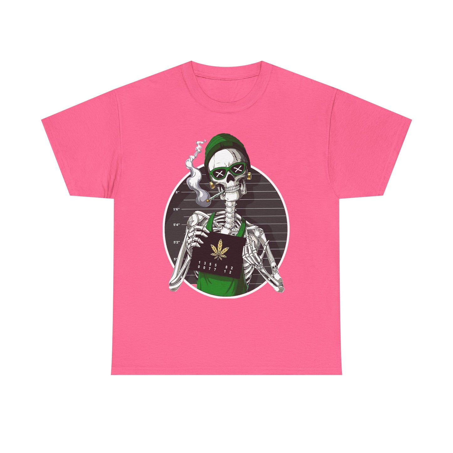 Edgy Skeleton Cannabis Tee | Unisex Heavy Cotton T-Shirt