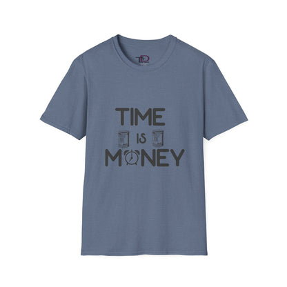 Inspirational Unisex Softstyle T-Shirt - "Time is Money" Statement Tee for Financial Motivators