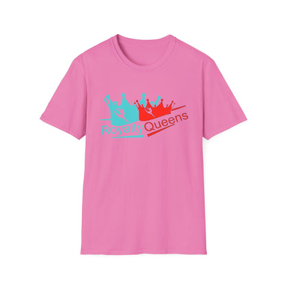 Royalty Queens Unisex T-Shirt, Softstyle Tee for Girls, Crown Graphic, Birthday Gift, Queen's Day Celebration, Casual Wear