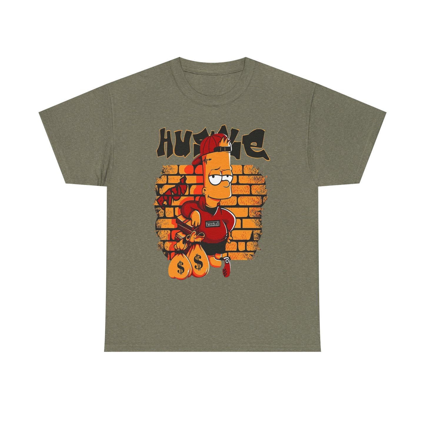 Hustle Graphic Tee - Unisex Heavy Cotton T-Shirt with Bart Design