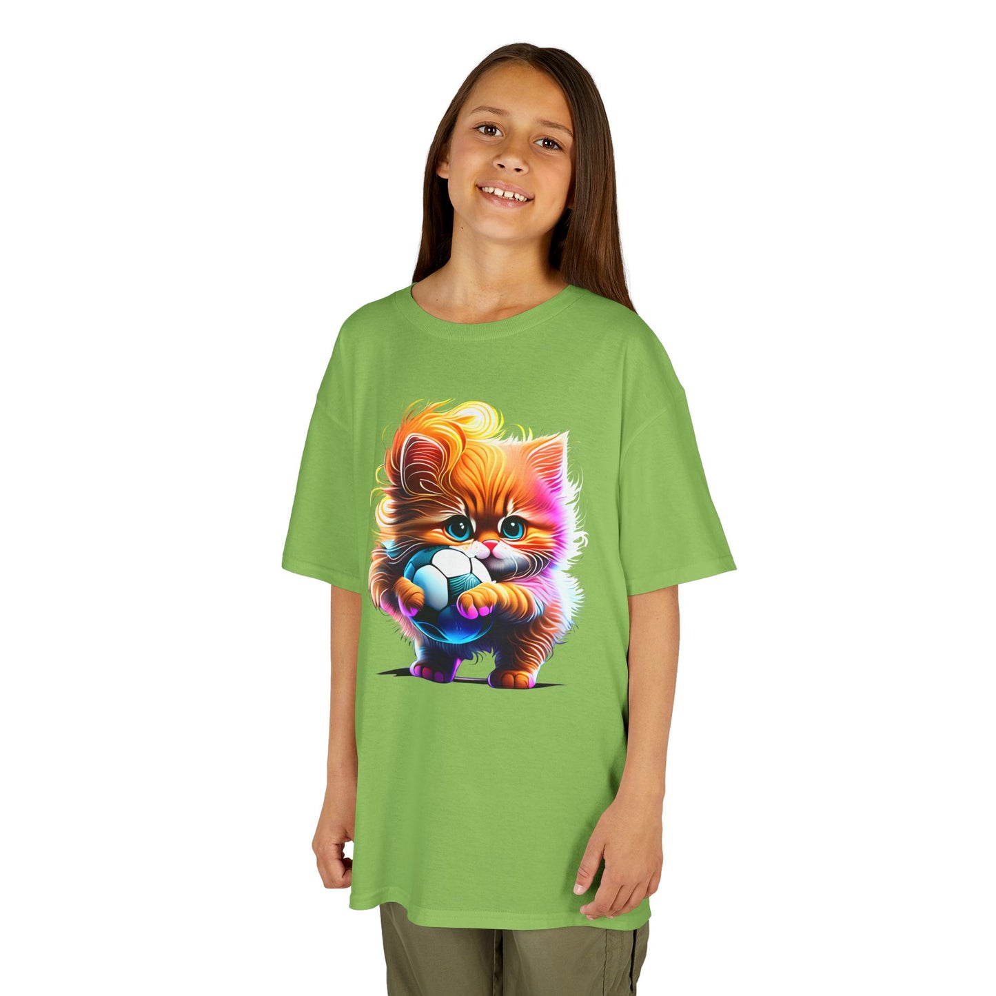 Colorful Kitten Kids Tee - Fun, Playful Cotton T-Shirt for Cat Lovers