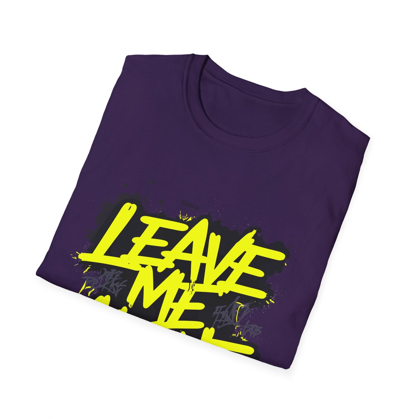 Unisex Softstyle T-Shirt with 'Leave Me Alone' Design - Funny Gift, Casual Wear, Relaxation, Self-Care, Gifts for Introverts