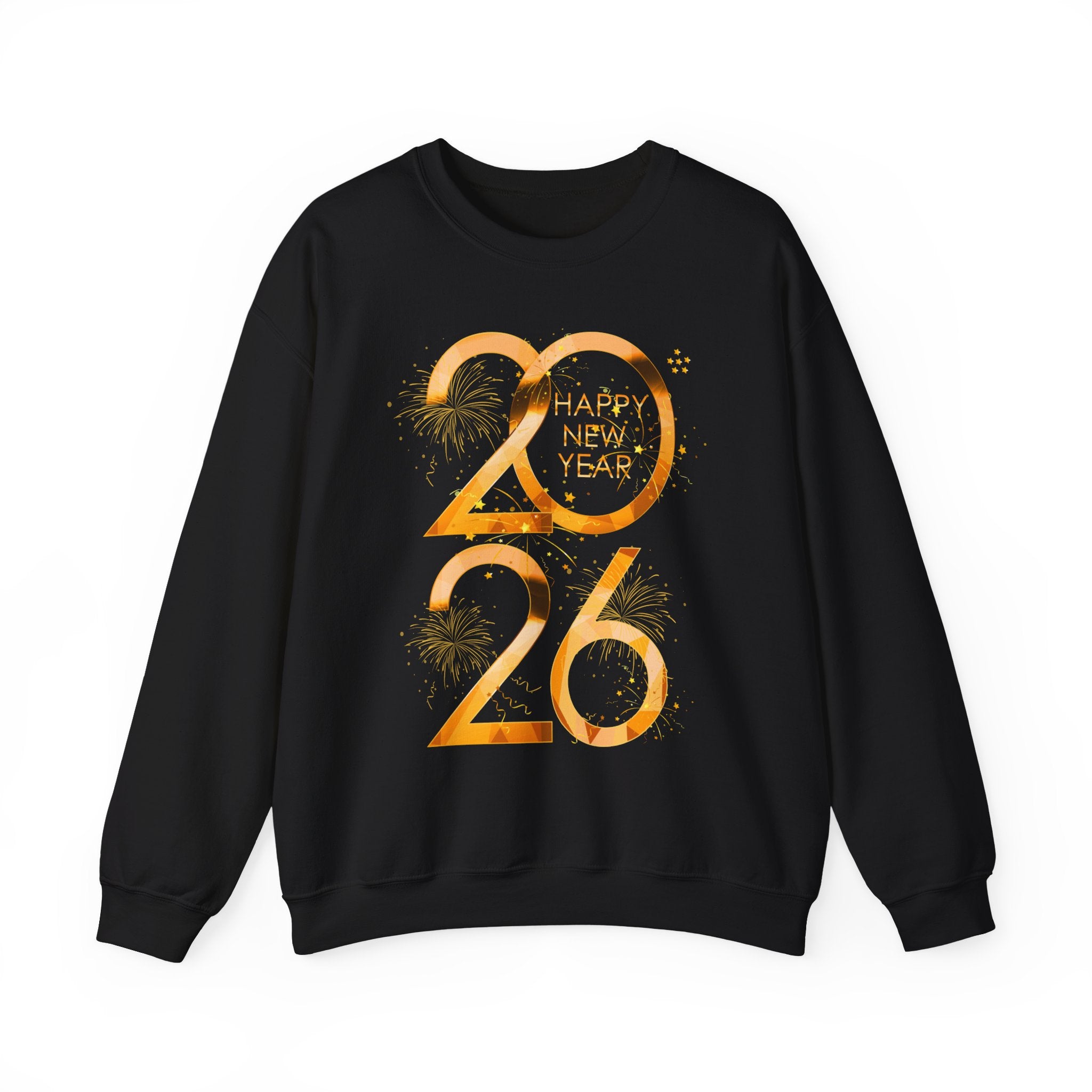 2026 Happy New Year Sweatshirt — Gold Foil Celebration Crewneck
