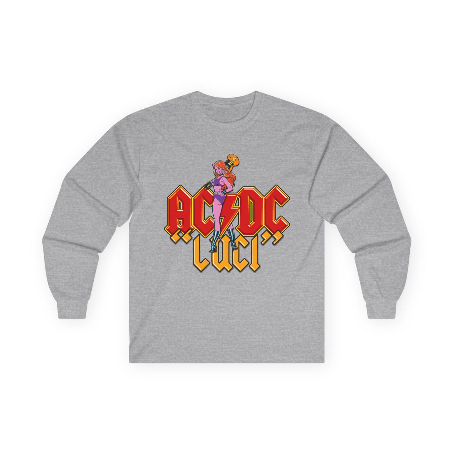 AC/DC Luci Long Sleeve Tee — Retro Rock Band Graphic Shirt