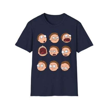 Funny Expressions Unisex Softstyle T-Shirt - Emotive Cartoon Faces