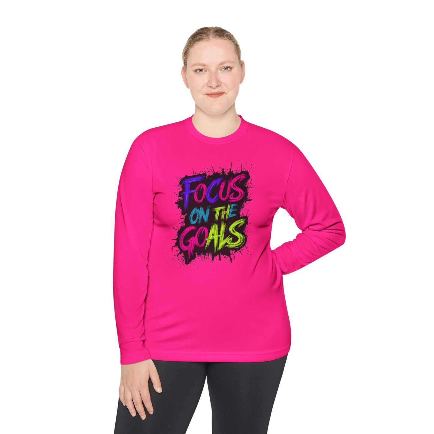 Unisex Long Sleeve Tee - "Focus on the Goals" Motivational Shirt, Fitness Apparel, Activewear, Gift for Athletes, Casual Wear